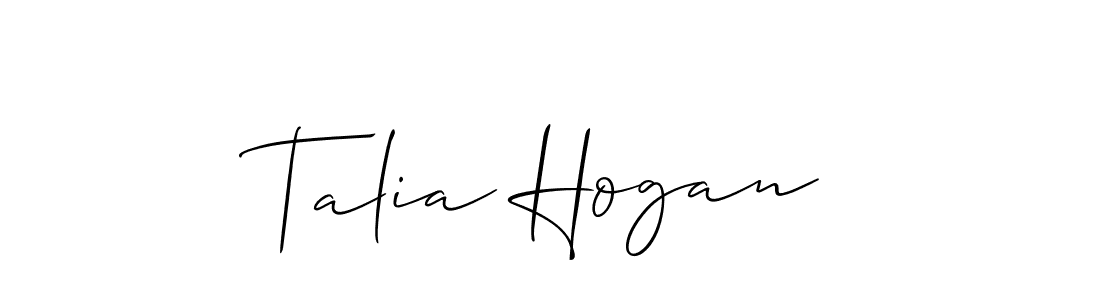 See photos of Talia Hogan official signature by Spectra . Check more albums & portfolios. Read reviews & check more about Allison_Script font. Talia Hogan signature style 2 images and pictures png