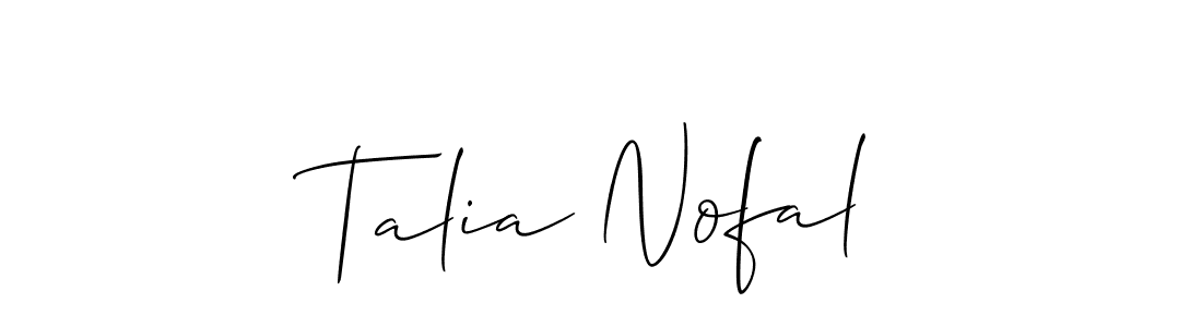Similarly Allison_Script is the best handwritten signature design. Signature creator online .You can use it as an online autograph creator for name Talia Nofal. Talia Nofal signature style 2 images and pictures png