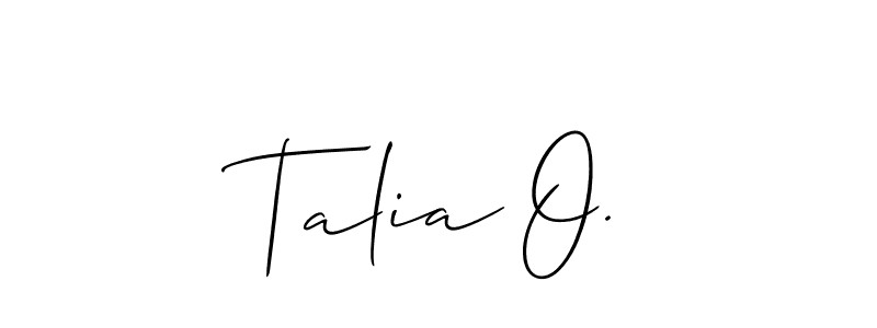 Allison_Script is a professional signature style that is perfect for those who want to add a touch of class to their signature. It is also a great choice for those who want to make their signature more unique. Get Talia O. name to fancy signature for free. Talia O. signature style 2 images and pictures png