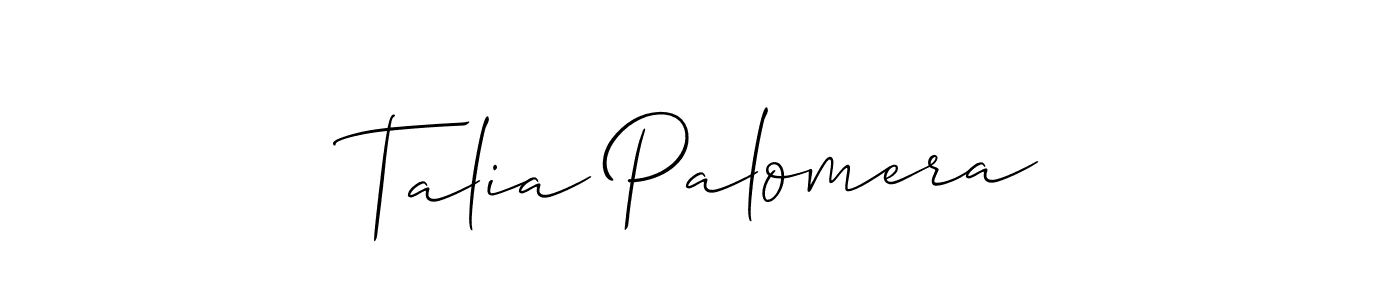 Also You can easily find your signature by using the search form. We will create Talia Palomera name handwritten signature images for you free of cost using Allison_Script sign style. Talia Palomera signature style 2 images and pictures png