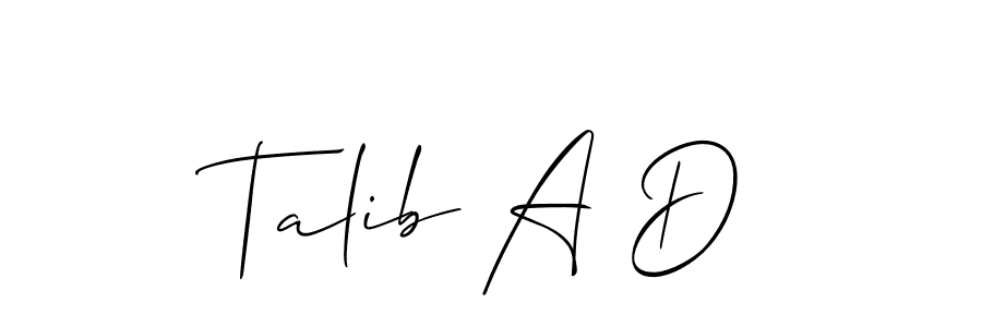 This is the best signature style for the Talib A D name. Also you like these signature font (Allison_Script). Mix name signature. Talib A D signature style 2 images and pictures png