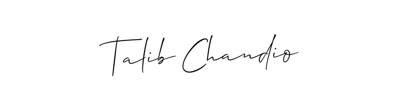 Use a signature maker to create a handwritten signature online. With this signature software, you can design (Allison_Script) your own signature for name Talib Chandio. Talib Chandio signature style 2 images and pictures png