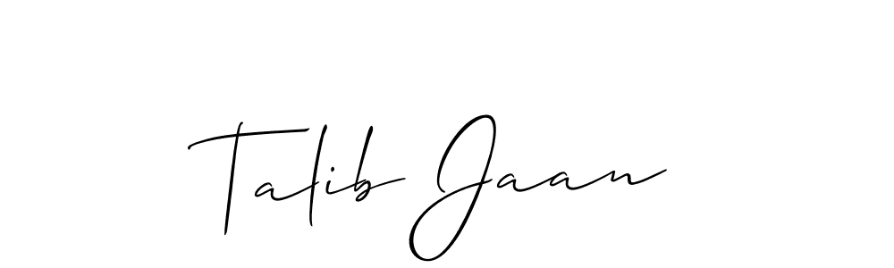 How to make Talib Jaan signature? Allison_Script is a professional autograph style. Create handwritten signature for Talib Jaan name. Talib Jaan signature style 2 images and pictures png