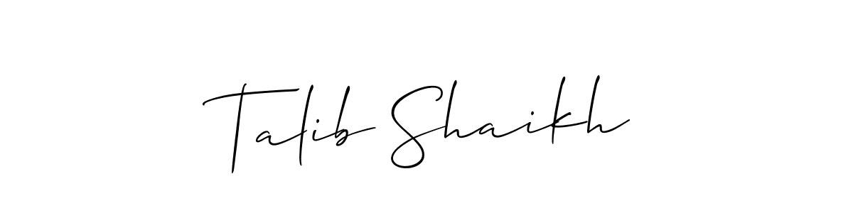 How to make Talib Shaikh signature? Allison_Script is a professional autograph style. Create handwritten signature for Talib Shaikh name. Talib Shaikh signature style 2 images and pictures png