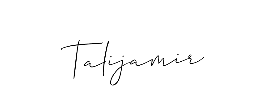 Make a beautiful signature design for name Talijamir. With this signature (Allison_Script) style, you can create a handwritten signature for free. Talijamir signature style 2 images and pictures png