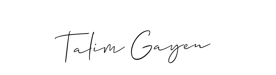 Check out images of Autograph of Talim Gayen name. Actor Talim Gayen Signature Style. Allison_Script is a professional sign style online. Talim Gayen signature style 2 images and pictures png