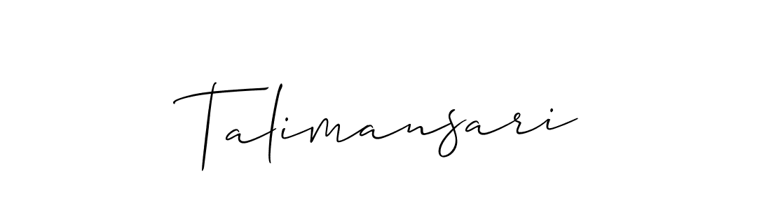 Talimansari stylish signature style. Best Handwritten Sign (Allison_Script) for my name. Handwritten Signature Collection Ideas for my name Talimansari. Talimansari signature style 2 images and pictures png