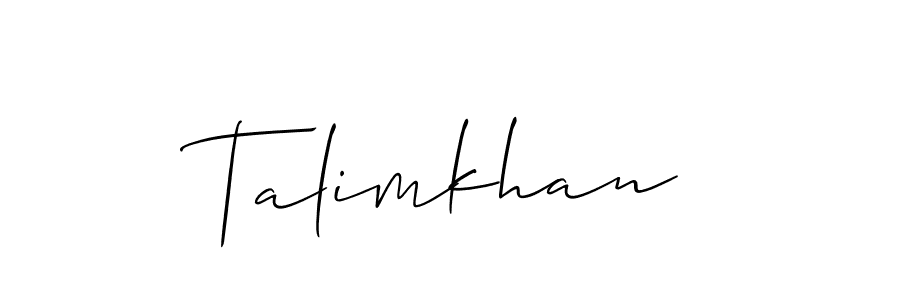 Also we have Talimkhan name is the best signature style. Create professional handwritten signature collection using Allison_Script autograph style. Talimkhan signature style 2 images and pictures png