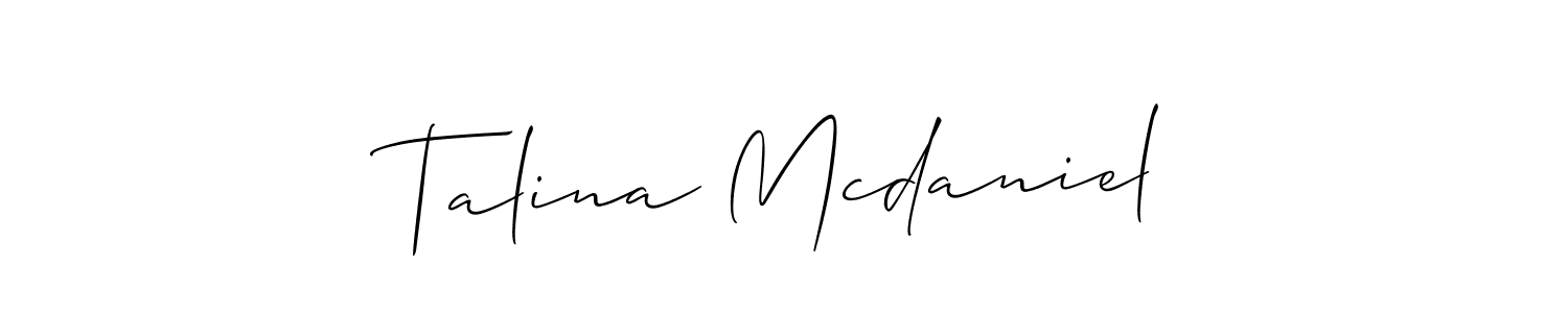 How to Draw Talina Mcdaniel signature style? Allison_Script is a latest design signature styles for name Talina Mcdaniel. Talina Mcdaniel signature style 2 images and pictures png