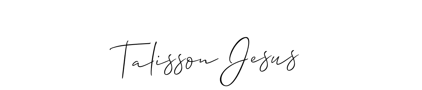 Similarly Allison_Script is the best handwritten signature design. Signature creator online .You can use it as an online autograph creator for name Talisson Jesus. Talisson Jesus signature style 2 images and pictures png