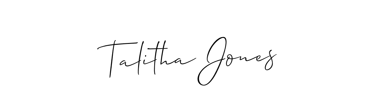 This is the best signature style for the Talitha Jones name. Also you like these signature font (Allison_Script). Mix name signature. Talitha Jones signature style 2 images and pictures png