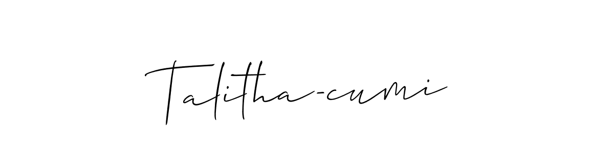 Once you've used our free online signature maker to create your best signature Allison_Script style, it's time to enjoy all of the benefits that Talitha-cumi name signing documents. Talitha-cumi signature style 2 images and pictures png