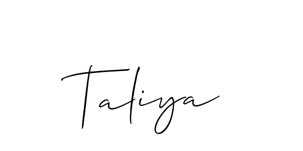 Create a beautiful signature design for name Taliya. With this signature (Allison_Script) fonts, you can make a handwritten signature for free. Taliya signature style 2 images and pictures png