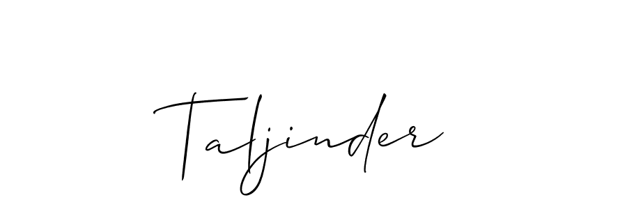 Use a signature maker to create a handwritten signature online. With this signature software, you can design (Allison_Script) your own signature for name Taljinder. Taljinder signature style 2 images and pictures png