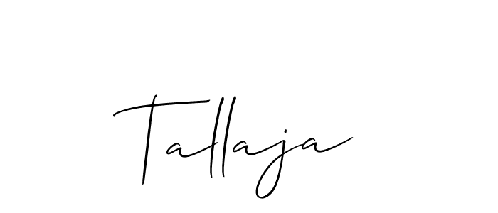 Allison_Script is a professional signature style that is perfect for those who want to add a touch of class to their signature. It is also a great choice for those who want to make their signature more unique. Get Tallaja name to fancy signature for free. Tallaja signature style 2 images and pictures png