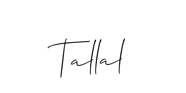 Also You can easily find your signature by using the search form. We will create Tallal name handwritten signature images for you free of cost using Allison_Script sign style. Tallal signature style 2 images and pictures png