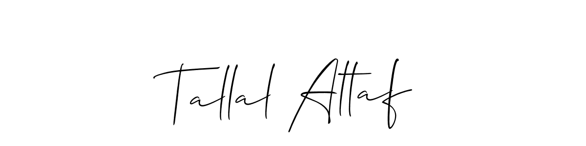 How to make Tallal Altaf name signature. Use Allison_Script style for creating short signs online. This is the latest handwritten sign. Tallal Altaf signature style 2 images and pictures png