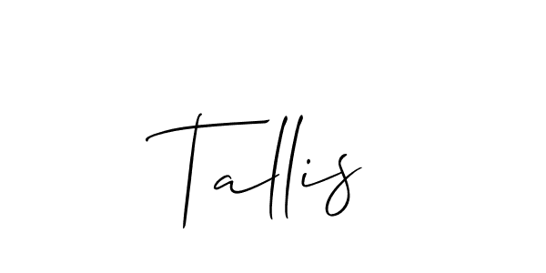 You should practise on your own different ways (Allison_Script) to write your name (Tallis) in signature. don't let someone else do it for you. Tallis signature style 2 images and pictures png