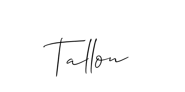 How to make Tallon signature? Allison_Script is a professional autograph style. Create handwritten signature for Tallon name. Tallon signature style 2 images and pictures png