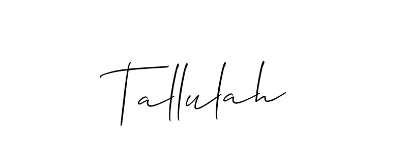 How to make Tallulah name signature. Use Allison_Script style for creating short signs online. This is the latest handwritten sign. Tallulah signature style 2 images and pictures png