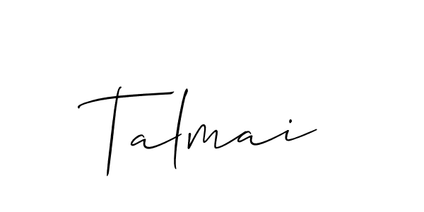 The best way (Allison_Script) to make a short signature is to pick only two or three words in your name. The name Talmai include a total of six letters. For converting this name. Talmai signature style 2 images and pictures png