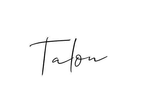 The best way (Allison_Script) to make a short signature is to pick only two or three words in your name. The name Talon include a total of six letters. For converting this name. Talon signature style 2 images and pictures png