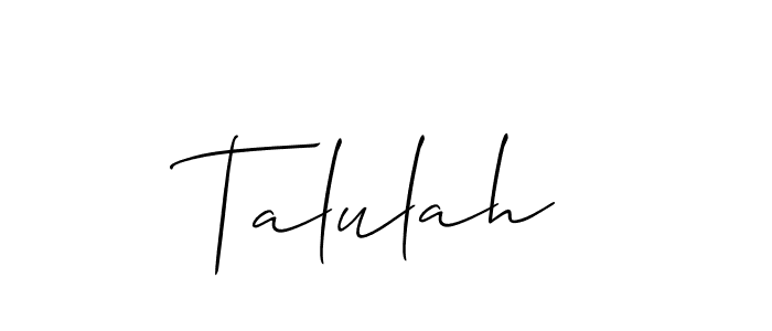 You can use this online signature creator to create a handwritten signature for the name Talulah. This is the best online autograph maker. Talulah signature style 2 images and pictures png