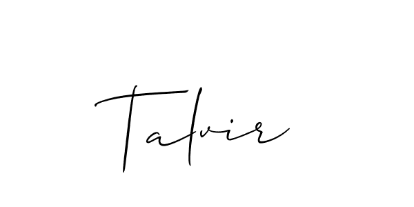 Design your own signature with our free online signature maker. With this signature software, you can create a handwritten (Allison_Script) signature for name Talvir. Talvir signature style 2 images and pictures png