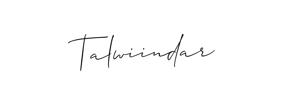 Design your own signature with our free online signature maker. With this signature software, you can create a handwritten (Allison_Script) signature for name Talwiindar. Talwiindar signature style 2 images and pictures png