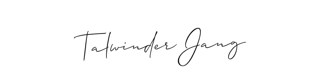 Talwinder Jang stylish signature style. Best Handwritten Sign (Allison_Script) for my name. Handwritten Signature Collection Ideas for my name Talwinder Jang. Talwinder Jang signature style 2 images and pictures png