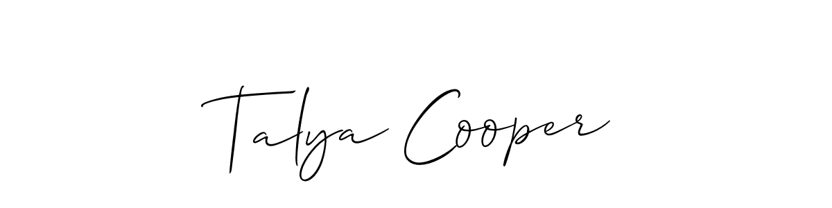 Design your own signature with our free online signature maker. With this signature software, you can create a handwritten (Allison_Script) signature for name Talya Cooper. Talya Cooper signature style 2 images and pictures png