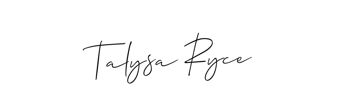 Allison_Script is a professional signature style that is perfect for those who want to add a touch of class to their signature. It is also a great choice for those who want to make their signature more unique. Get Talysa Ryce name to fancy signature for free. Talysa Ryce signature style 2 images and pictures png