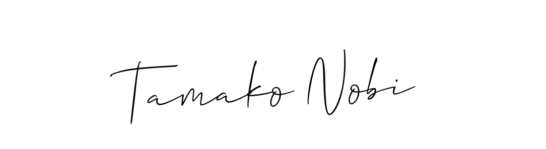 The best way (Allison_Script) to make a short signature is to pick only two or three words in your name. The name Tamako Nobi include a total of six letters. For converting this name. Tamako Nobi signature style 2 images and pictures png