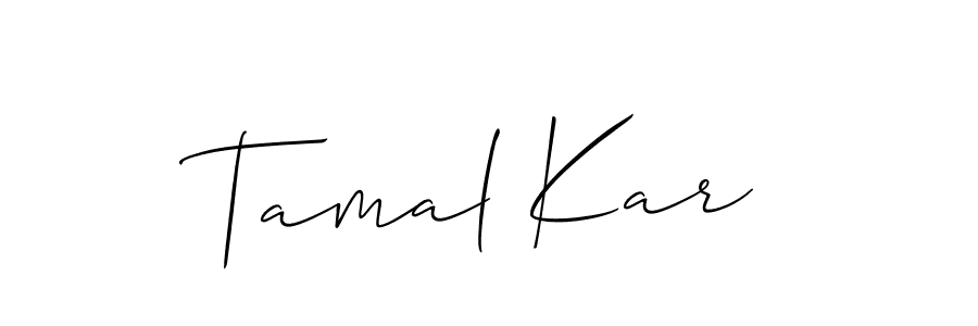 Make a beautiful signature design for name Tamal Kar. With this signature (Allison_Script) style, you can create a handwritten signature for free. Tamal Kar signature style 2 images and pictures png