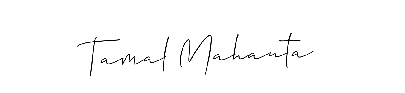 You should practise on your own different ways (Allison_Script) to write your name (Tamal Mahanta) in signature. don't let someone else do it for you. Tamal Mahanta signature style 2 images and pictures png