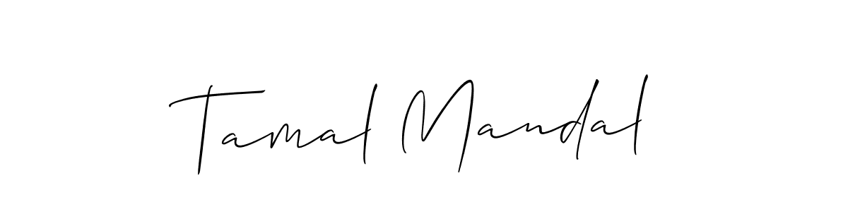 The best way (Allison_Script) to make a short signature is to pick only two or three words in your name. The name Tamal Mandal include a total of six letters. For converting this name. Tamal Mandal signature style 2 images and pictures png