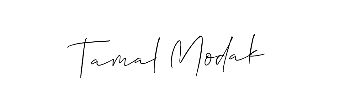 How to make Tamal Modak name signature. Use Allison_Script style for creating short signs online. This is the latest handwritten sign. Tamal Modak signature style 2 images and pictures png