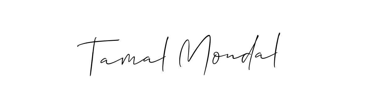 Use a signature maker to create a handwritten signature online. With this signature software, you can design (Allison_Script) your own signature for name Tamal Mondal. Tamal Mondal signature style 2 images and pictures png