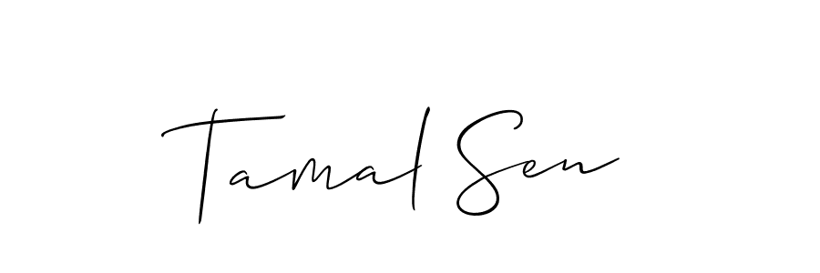 This is the best signature style for the Tamal Sen name. Also you like these signature font (Allison_Script). Mix name signature. Tamal Sen signature style 2 images and pictures png