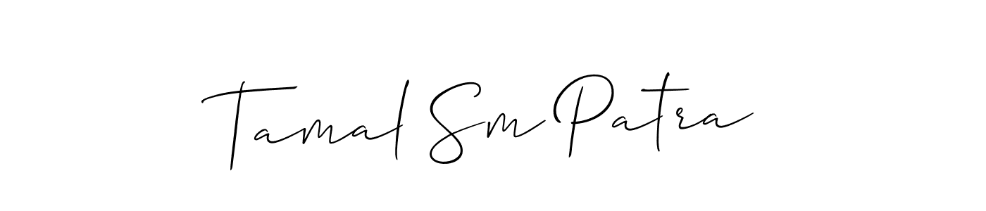 if you are searching for the best signature style for your name Tamal Sm Patra. so please give up your signature search. here we have designed multiple signature styles  using Allison_Script. Tamal Sm Patra signature style 2 images and pictures png