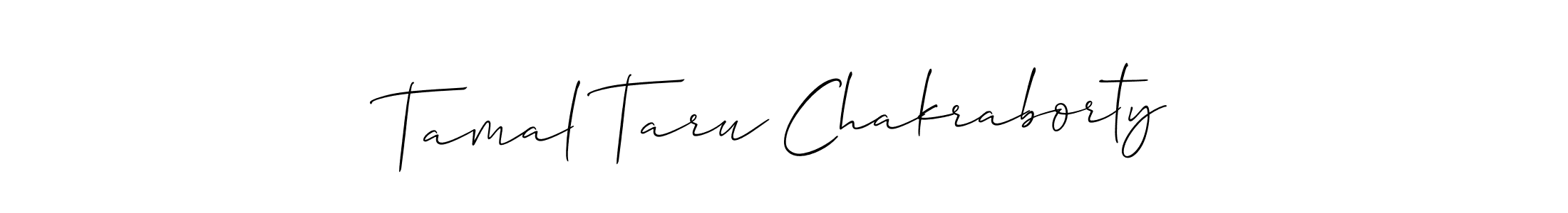 This is the best signature style for the Tamal Taru Chakraborty name. Also you like these signature font (Allison_Script). Mix name signature. Tamal Taru Chakraborty signature style 2 images and pictures png