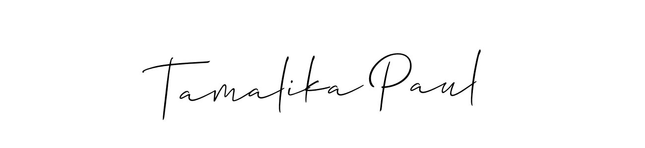 Also we have Tamalika Paul name is the best signature style. Create professional handwritten signature collection using Allison_Script autograph style. Tamalika Paul signature style 2 images and pictures png