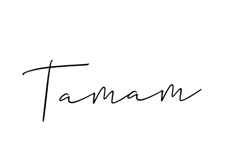 Tamam stylish signature style. Best Handwritten Sign (Allison_Script) for my name. Handwritten Signature Collection Ideas for my name Tamam. Tamam signature style 2 images and pictures png