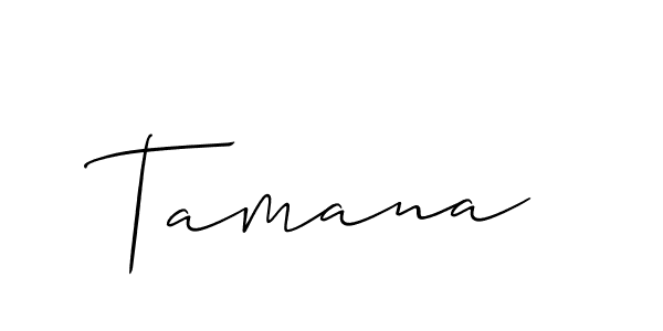 The best way (Allison_Script) to make a short signature is to pick only two or three words in your name. The name Tamana include a total of six letters. For converting this name. Tamana signature style 2 images and pictures png