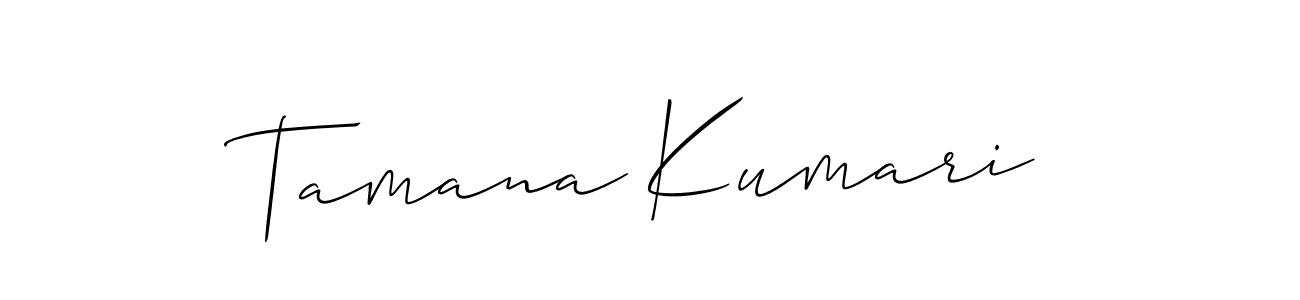 Tamana Kumari stylish signature style. Best Handwritten Sign (Allison_Script) for my name. Handwritten Signature Collection Ideas for my name Tamana Kumari. Tamana Kumari signature style 2 images and pictures png