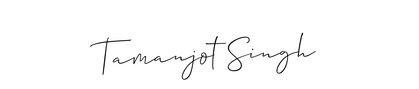 Make a beautiful signature design for name Tamanjot Singh. With this signature (Allison_Script) style, you can create a handwritten signature for free. Tamanjot Singh signature style 2 images and pictures png