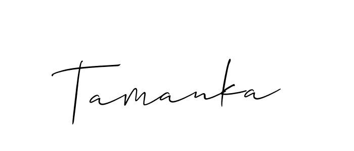 Make a beautiful signature design for name Tamanka. With this signature (Allison_Script) style, you can create a handwritten signature for free. Tamanka signature style 2 images and pictures png