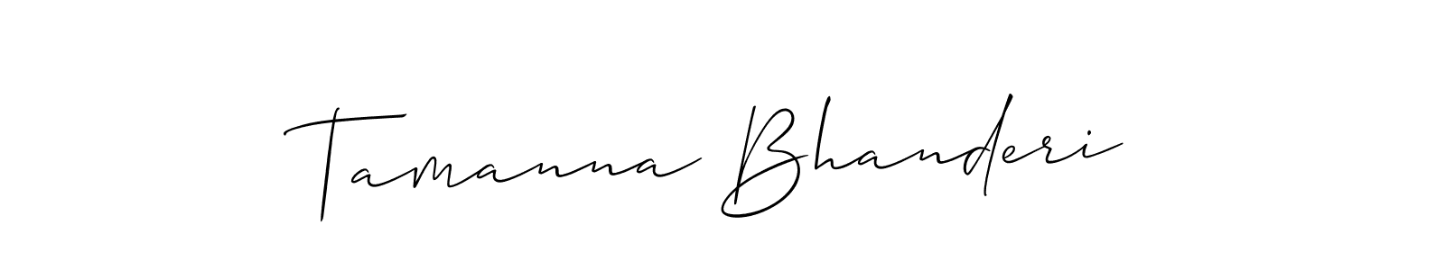 How to make Tamanna Bhanderi name signature. Use Allison_Script style for creating short signs online. This is the latest handwritten sign. Tamanna Bhanderi signature style 2 images and pictures png