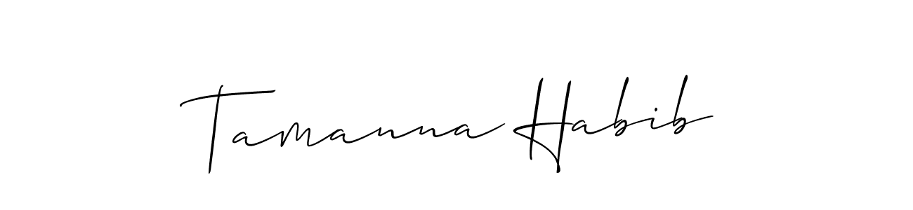 Make a short Tamanna Habib signature style. Manage your documents anywhere anytime using Allison_Script. Create and add eSignatures, submit forms, share and send files easily. Tamanna Habib signature style 2 images and pictures png