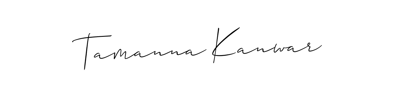 How to make Tamanna Kanwar signature? Allison_Script is a professional autograph style. Create handwritten signature for Tamanna Kanwar name. Tamanna Kanwar signature style 2 images and pictures png